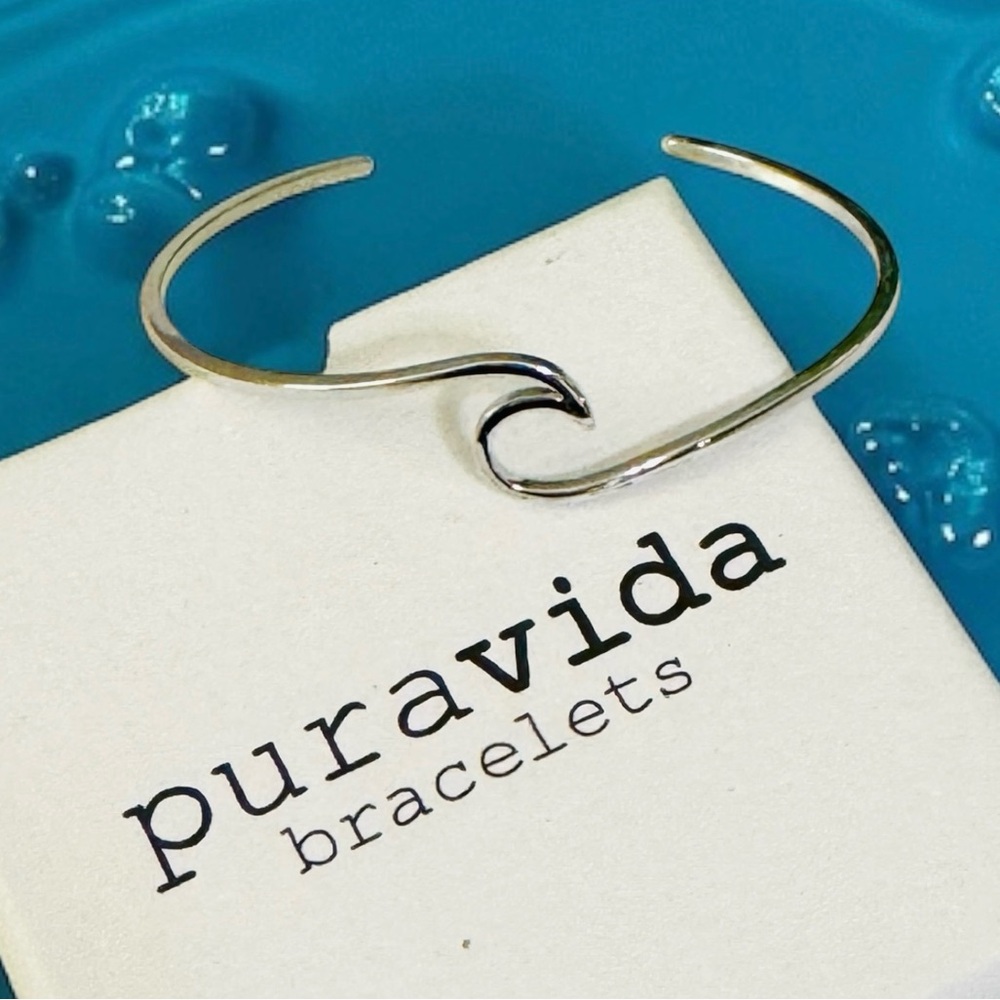 NEW PURA VIDA Silver Wave Cuff Bracelet